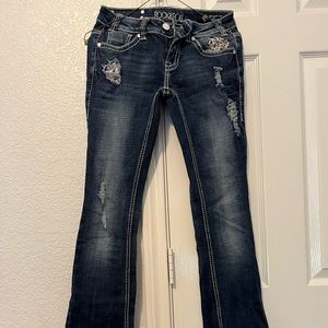 Rock & Roll distressed sequined jeans